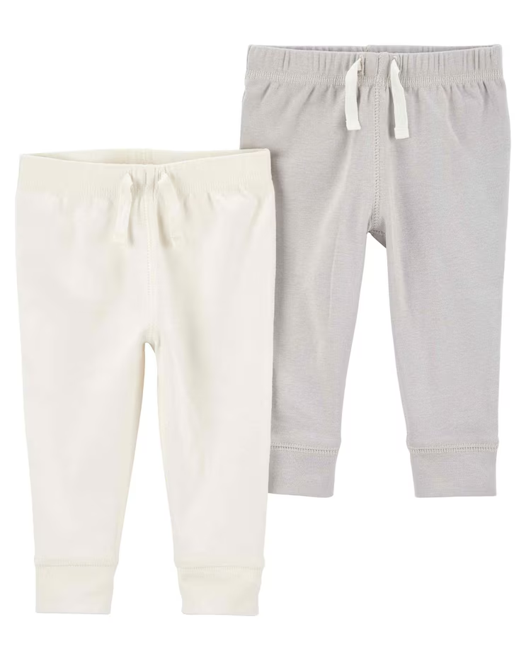 Kit calça de moletom bebê 2 peças fios mescla multicor | Carter's