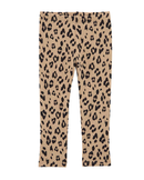 Calça legging infantil animal print barra peluciada bege | Carter's