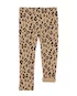 Calça legging infantil animal print barra peluciada bege | Carter's