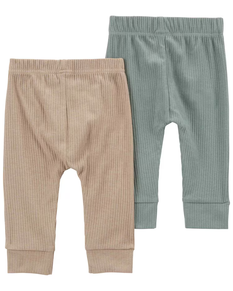 Kit calça moletom bebê 2 peças lisa cós elástico multicor | Carter's