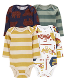 Kit body bebê 4 peças com listras multicor | Carter's 
