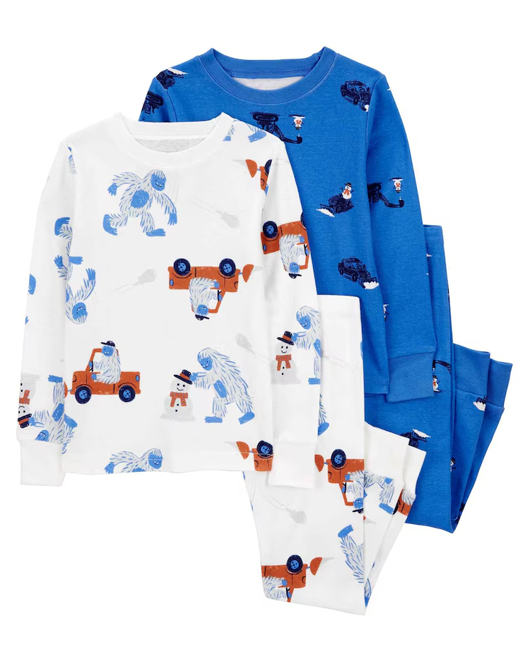 Pijama longo bebê 4 peças carrinhos multicor | Carter's