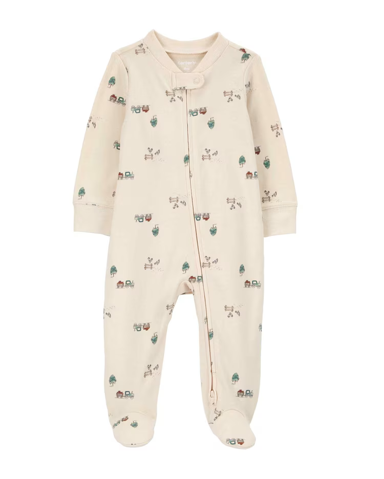 Macacão bebê com pezinho fazendinha bege | Carter's