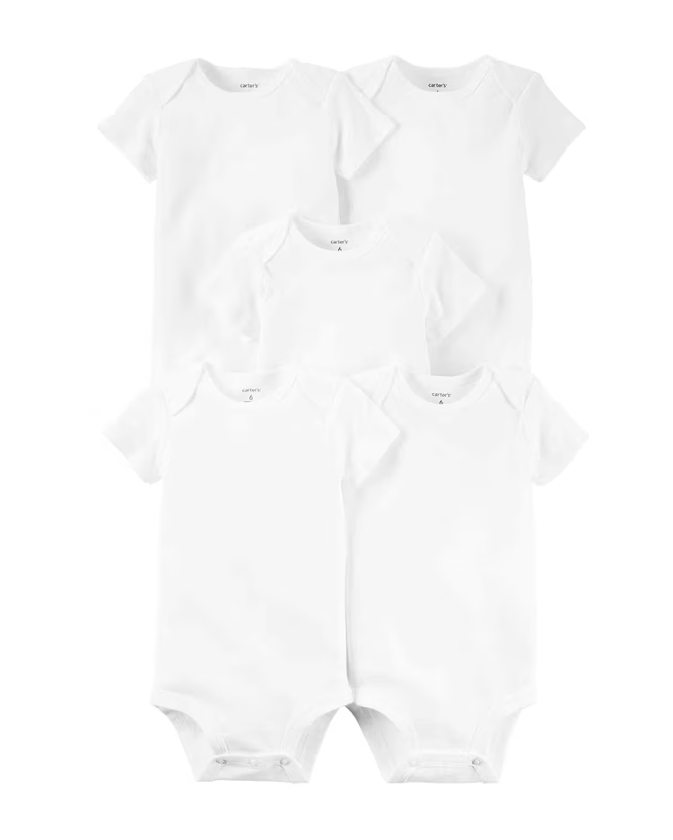 Kit body bebê 10 peças manga curta e regata branco | Carter's