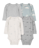 Kit body bebê 4 peças nuvens listrado multicor | Carter's