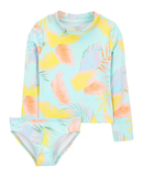 Conjunto de praia infantil folhagens azul | Carter's