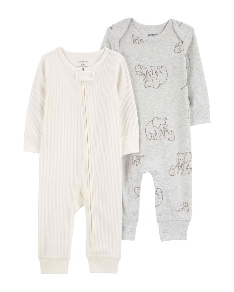 Kit macacão bebê 2 peças elefantes multicor | Carter's